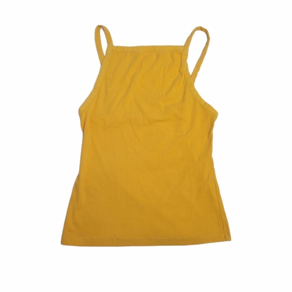 FREE PEOPLE tank top ribbed set up strappy cami marigold L‎